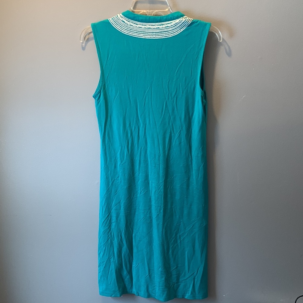 Grace Elements Turquoise Embroidered Dress Size M… - image 4